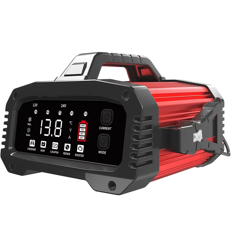 

Universal lithium iron phosphate lead-acid battery clip-on charger, aluminum alloy structure