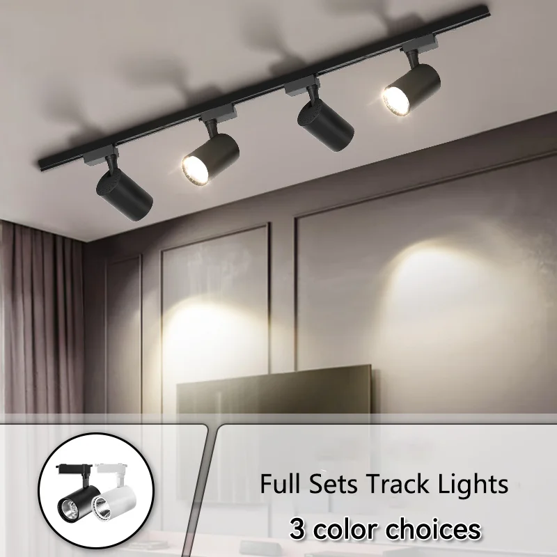 LED Track Lamp Spotlight Sets AC175-265V 12W 20W 30W 40W Indoor Outdoor Three Color For Home Clothing Store Shopping Mall Modern