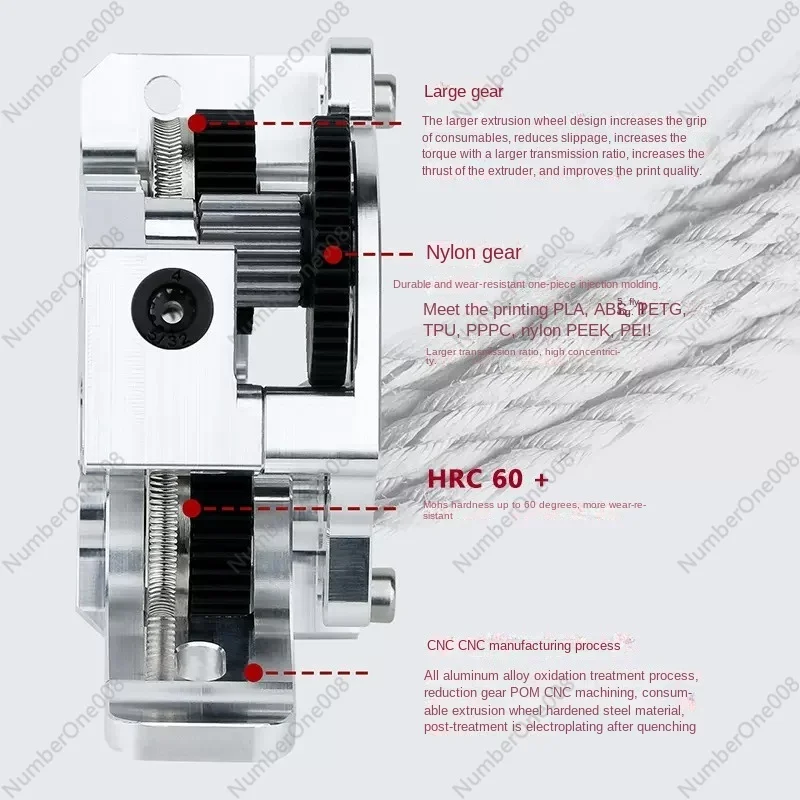 3D Printer Accessories Full Metal HGX-LITE-extruder Hardened Steel Gear Reduction Extruder Kit