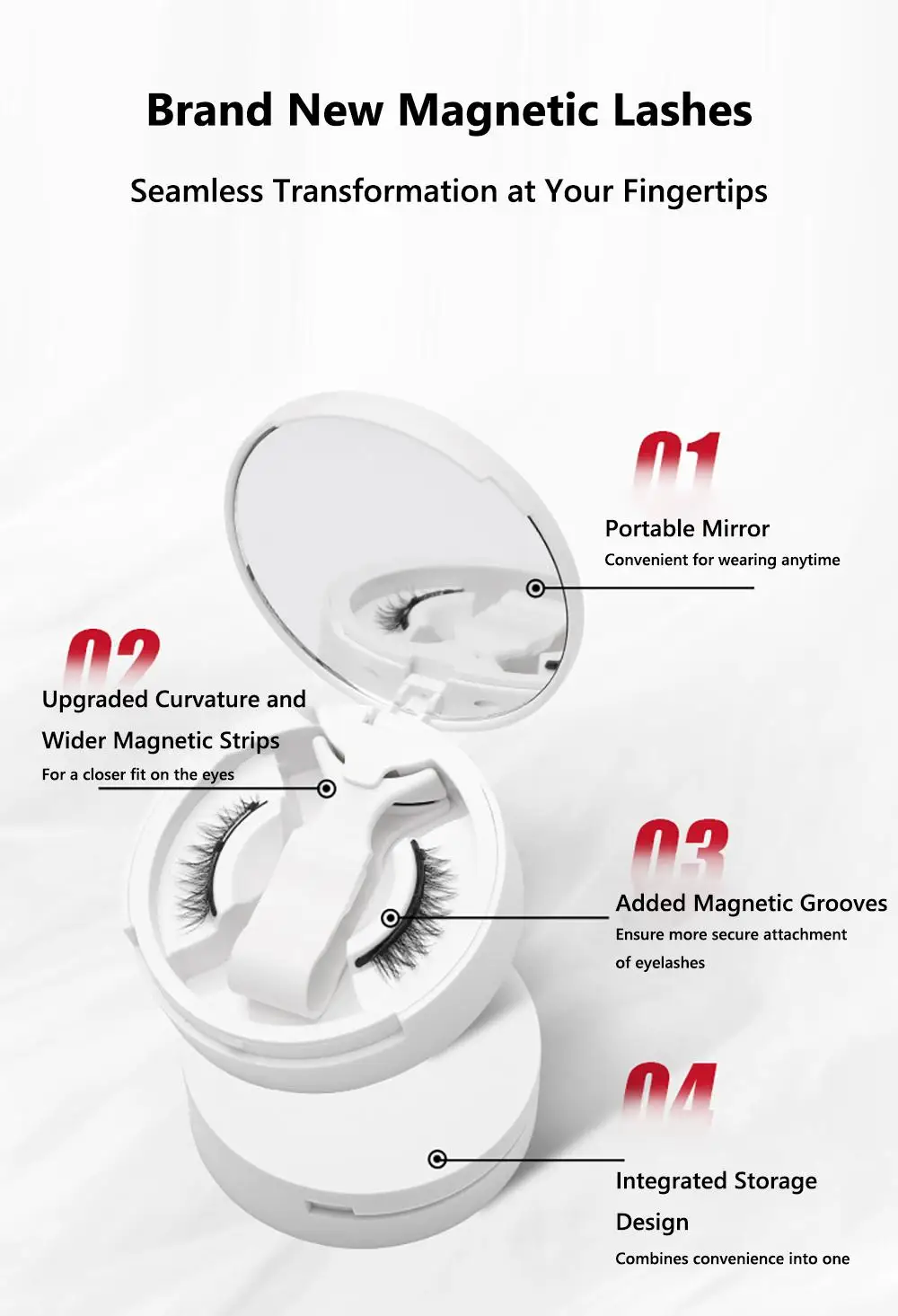 Kein Kleber erforderlich, magnetische Wimpern mit Applikator, Fox Eye, natürliches Aussehen, magnetisches Wimpern-Set, wiederverwendbare magnetische falsche Wimpern
