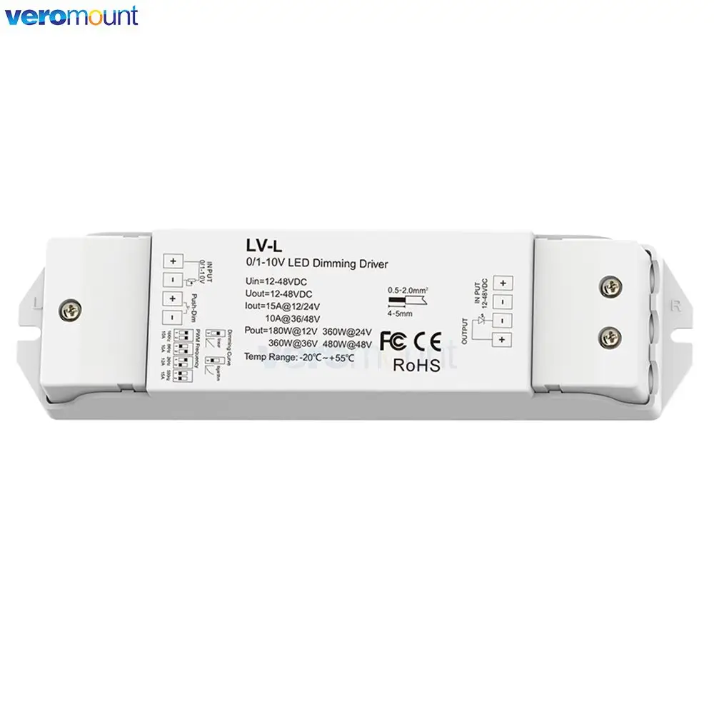 Skydance LV-L 0/1-10V LED Dimming Driver PWM Constant Voltage 1CH DC 36V 24V 12V 0-10V Dimmer 1 Channel 1-10V + Push Dim Signal