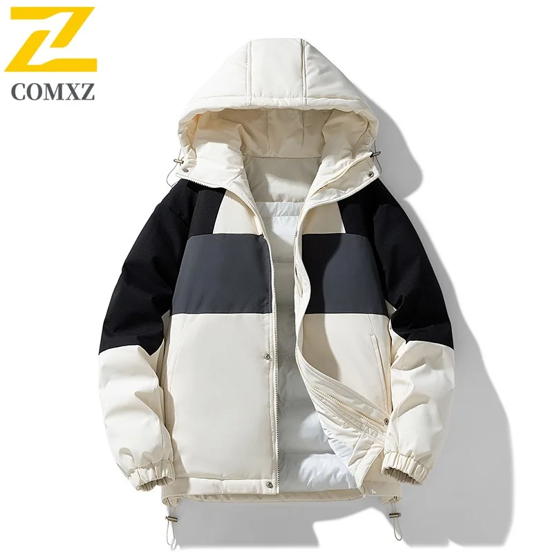 

COMXZ 2025 для мужчин и женщин, пара, уличная стеганая куртка, зимняя ветровка, хлопковое пальто, морозостойкое теплое пальто, осень-зима, новое поступление