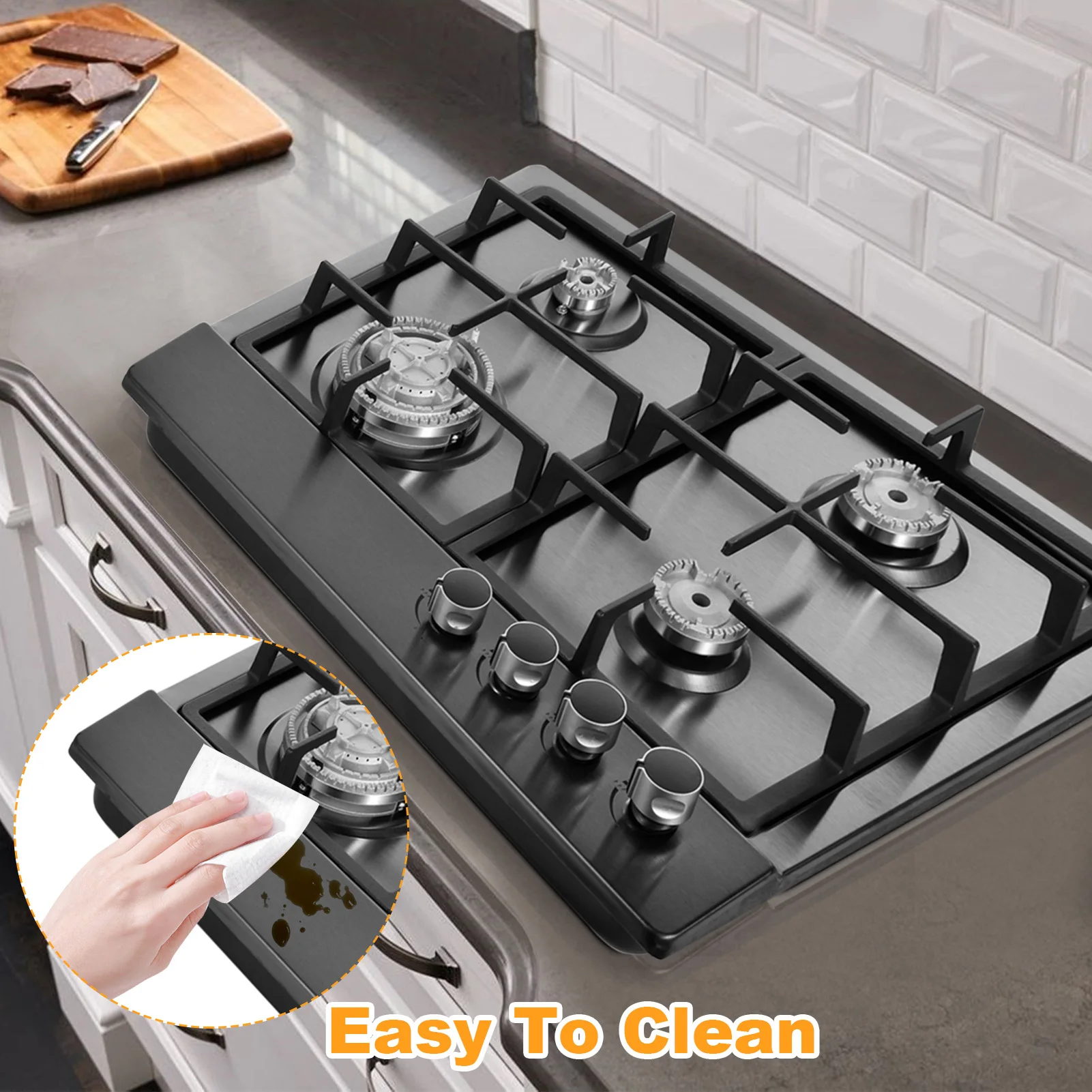 Two-headed/four-headed/five-headed，Powerful Indoor Propane Stove Built-in Burners Thermocouple Protection Multi-Function Tabletop Stove Double Head,Powerful Built-in Burners | Portable Auto Ignition Counter Stove