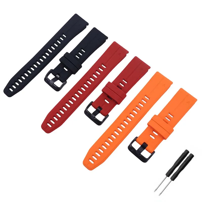 

22mm26mm Men's silicone watch strap accessories compatible Garmin fenix5 6Xpro7 8 MK1 935 945 Sports rubber watch band wristband