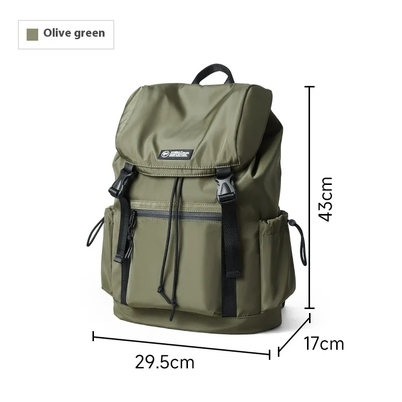 Men's School Manager Bag Flap Backpack for Men Fashion Drawstring Backpack Fit 15.6 inch Laptop Hiking Traveling Dayback