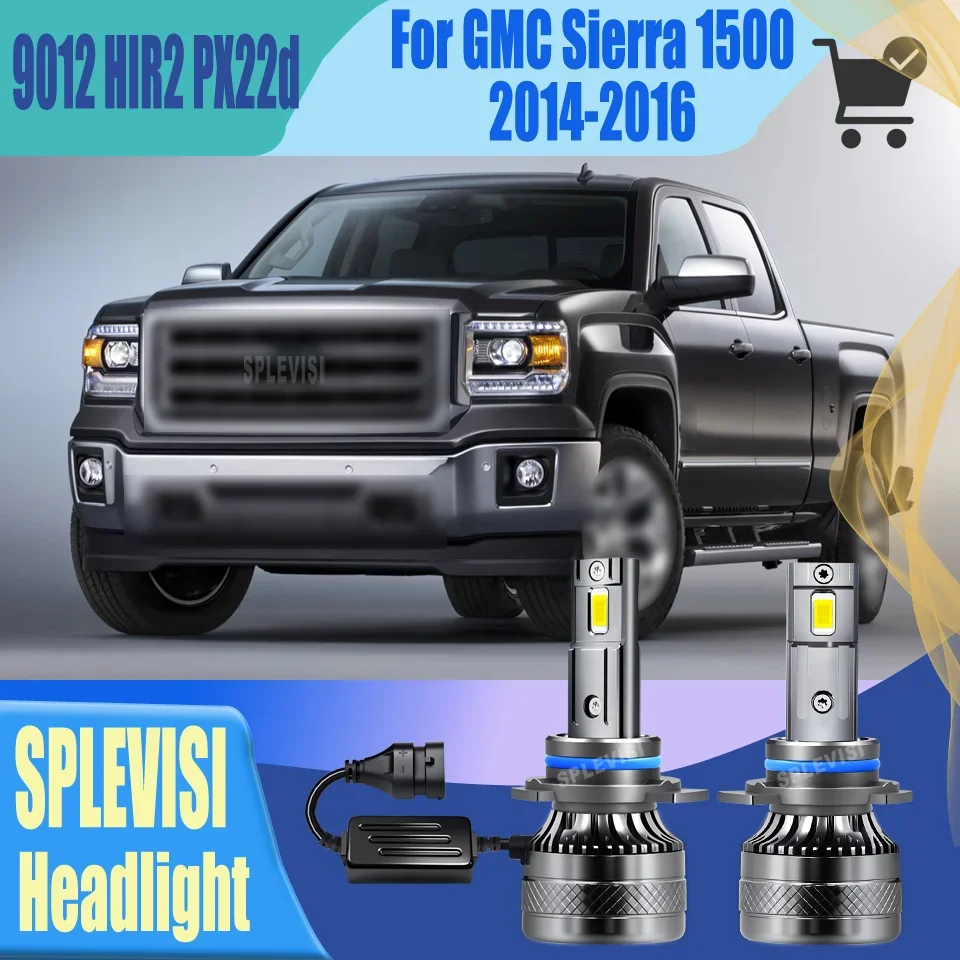 2x Car LED Headlight Headlamp 6000K White - Excellent Nighttime Illumination Vision For GMC Sierra 1500 2014-2016 2014 2015 2016