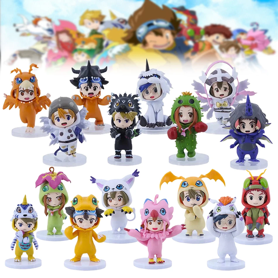 

New 8pcs/set Digital Monster Digimon Characters Taichi Matt Ishida Sora Cosplay Agumon Gabumon Action Figure Anime Figure Model