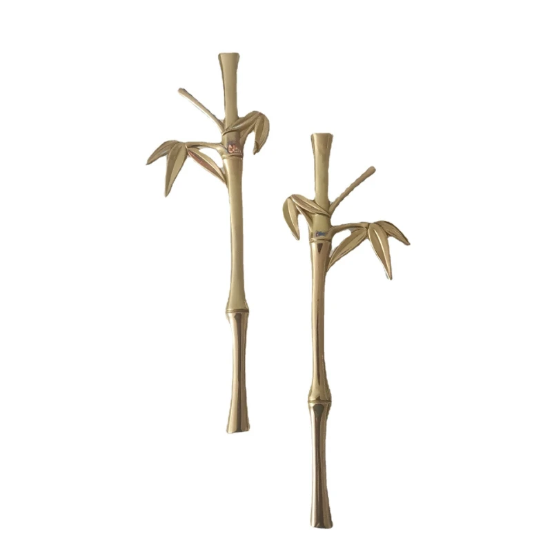

Латунная ручка в форме бамбука, для шкафа, гардероба, туалетного столика, мебельная ручка в китайском стиле для домашнего декора