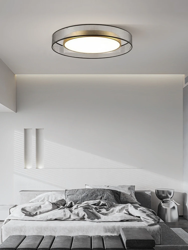 Ultra thin LED bedroom ceiling light, all copper living room, study room, balcony room, master bedroom lighting fixture