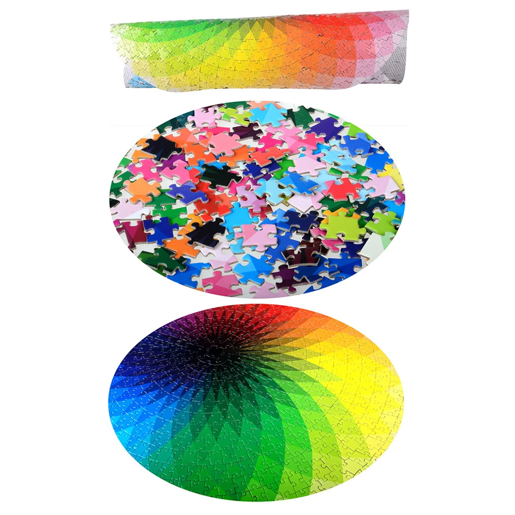 1000Pieces RoundJigsawPuzzle DurableColorful EducationalToy AccurateCutting KidsFriends AdultPuzzles EarlyLearning Game Sudoku