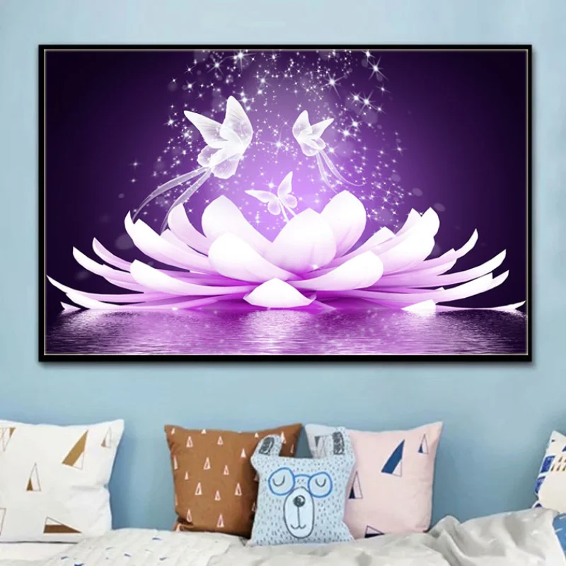 Fresh Minimalist Floral Art Paintings, Lotus Flower Wall, Artists, Academic Decoration, Canvas Printing, Fashion