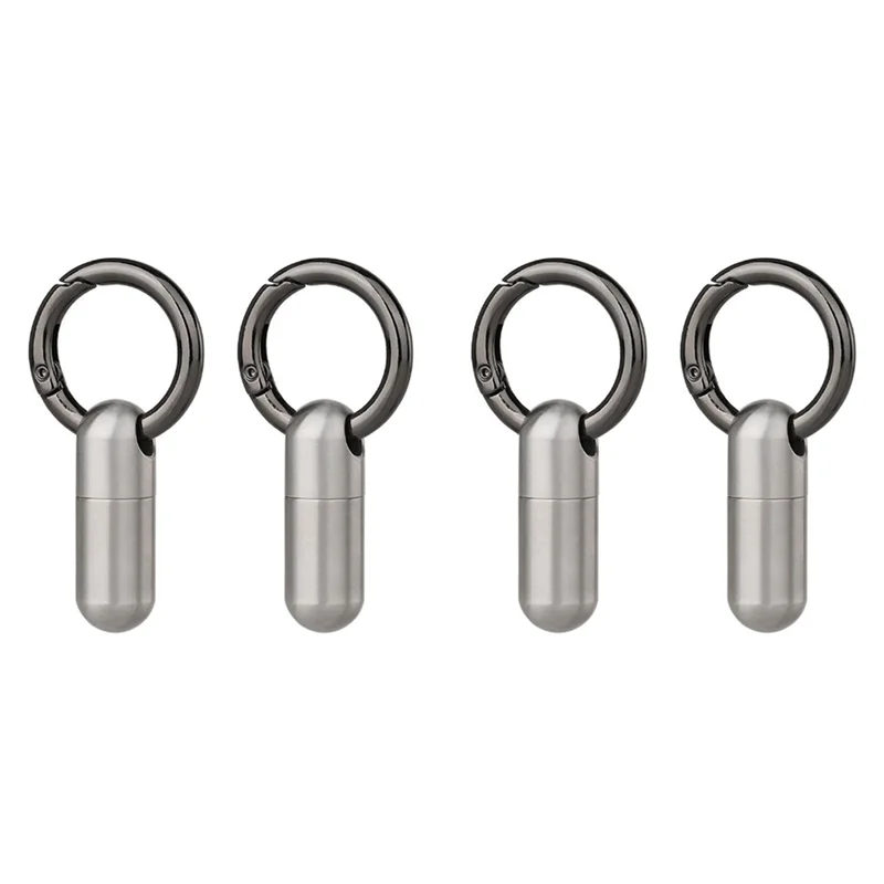 A04G-4PCS Waterproof Stainless Steel Pill Box Pill Bottle Cache Pill Box Container Keychain Pill Box Health Care