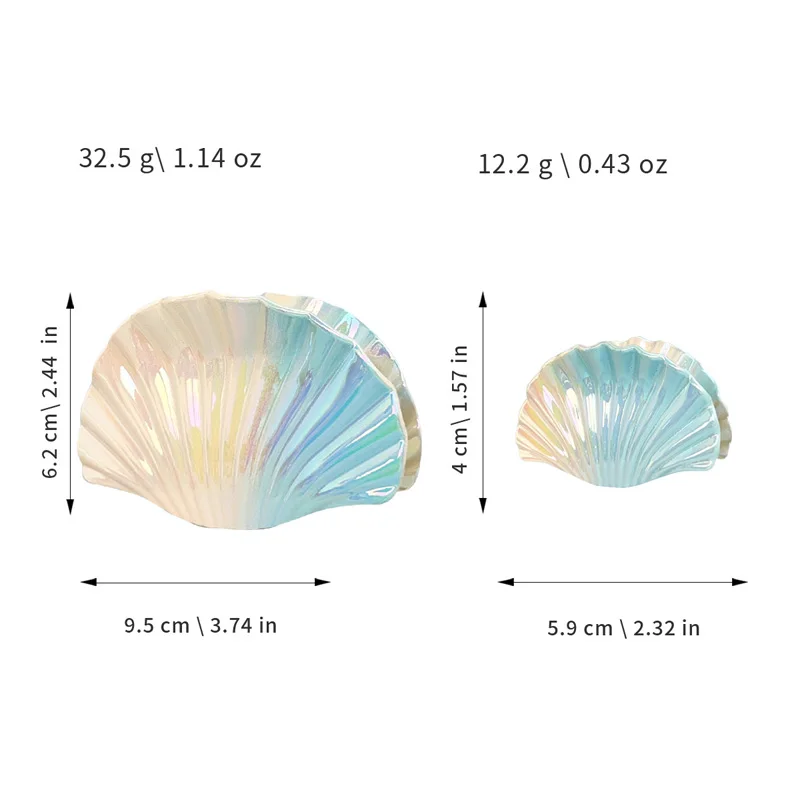 2pcs Gradient Shell Hair Clip Vacation Wind Hair Accessories Summer Ocean Large Hair Grab Hair Accessories Shark Clip view 3