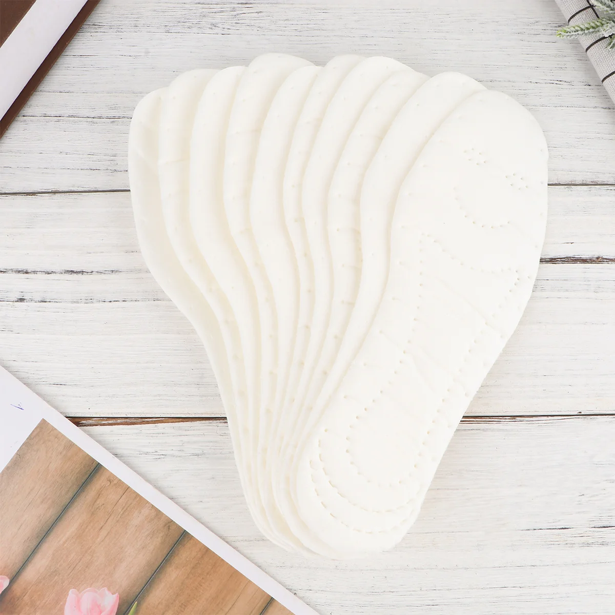 

5pcs Universal Disposable Cotton Insoles Sweat Absorbing Cuttable For Shoes Men Women Sports Travel Boating Breathable Shoe