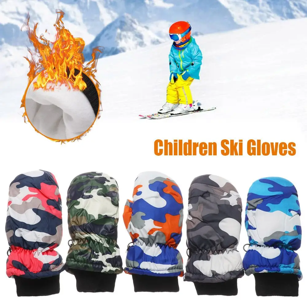 

Children Kids Snow Snowboard Windproof Winter Children Gloves Skiing Mittens Thicken