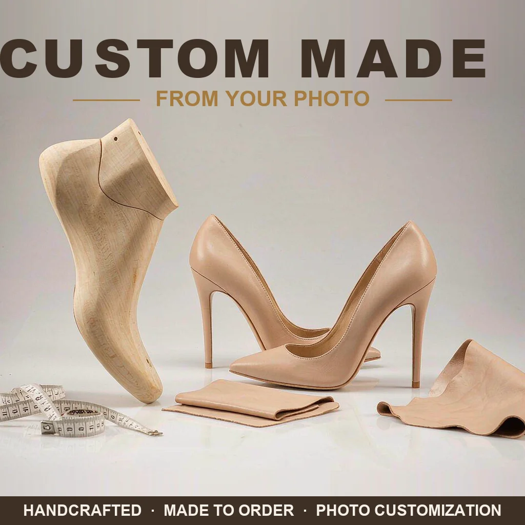 Custom Women Footwear Accept Image Customization Send Photo To Make Shoes Ladies High Heel Boots Sandals Plus Size Available