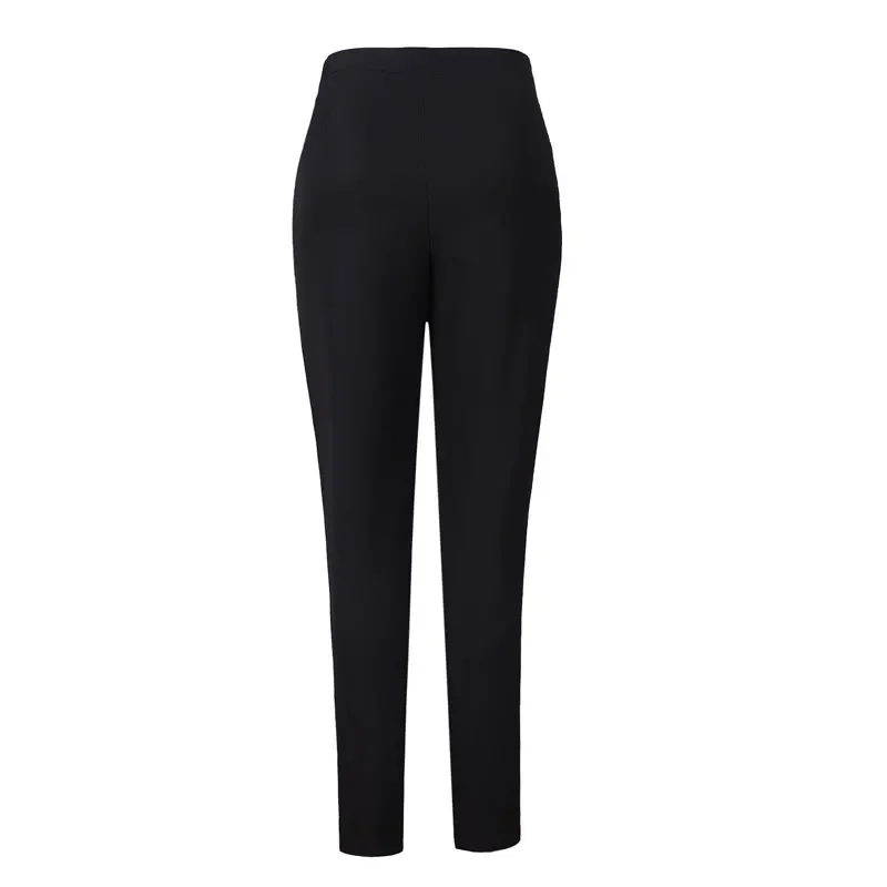 2026 Hot Selling Popular Style Elegant Women Solid Color Black & White Buttons Slim Penci Pants All-match Ankle-Length Capris