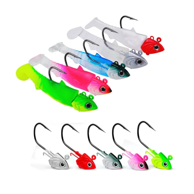 Fish lead 3D eyes hook belt hook lure lead hook soft fish counter weight anti-hanging bottom pesca