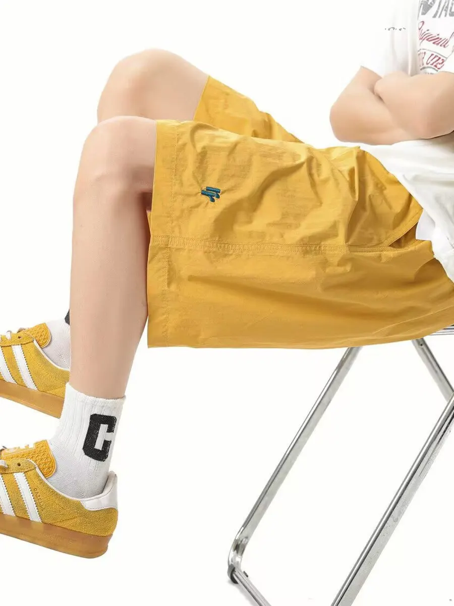 

Dopamine Embroidered Shorts Men's Summer 2025 New Thin Casual Sports Beach Pants Loose Straight Five-Quarter Length