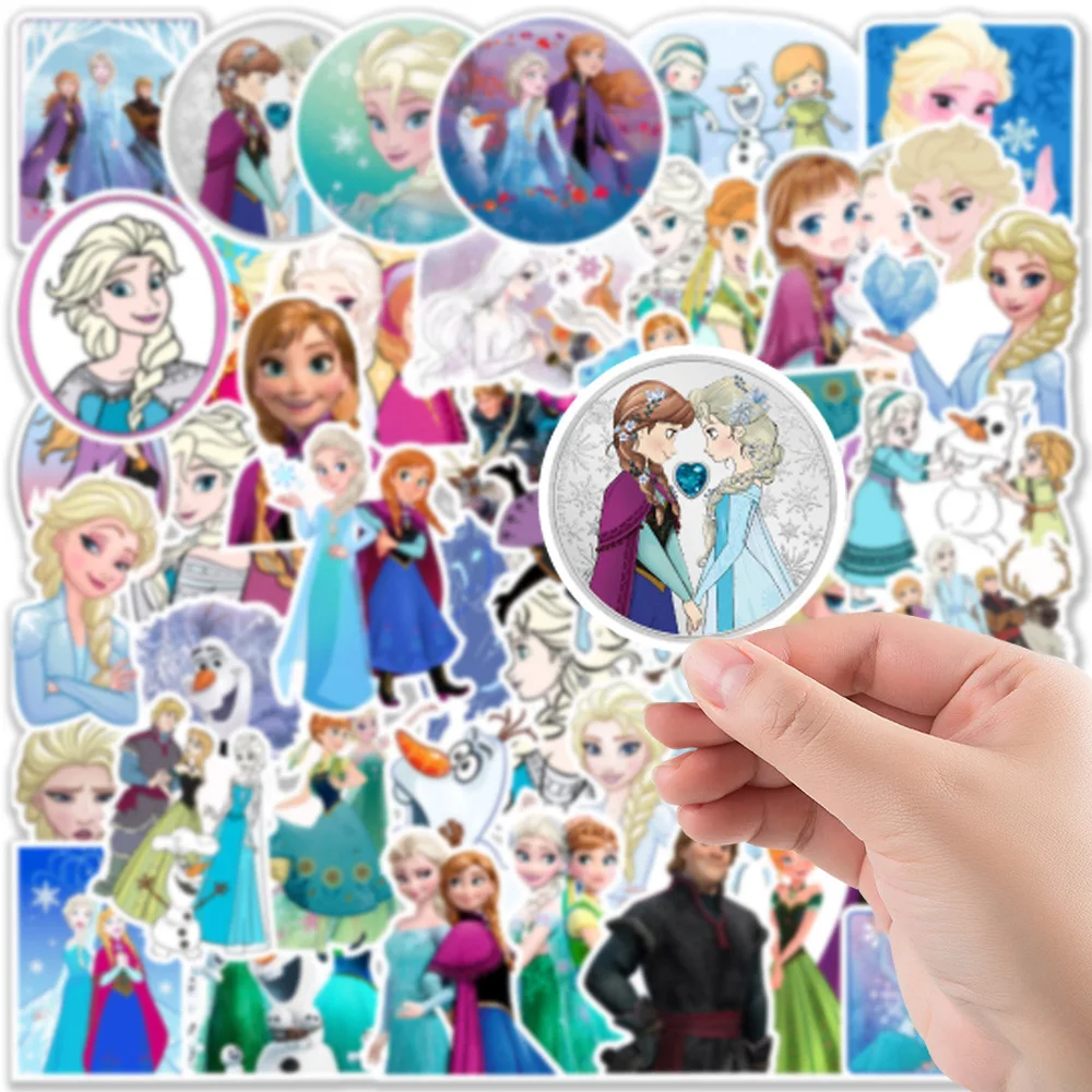 10/30/50pcs Disney Cartoon Movie Frozen Stickers Elsa Princess Decals Laptop Luggage Skateboard Phone Diary Guitar Bike Stickers