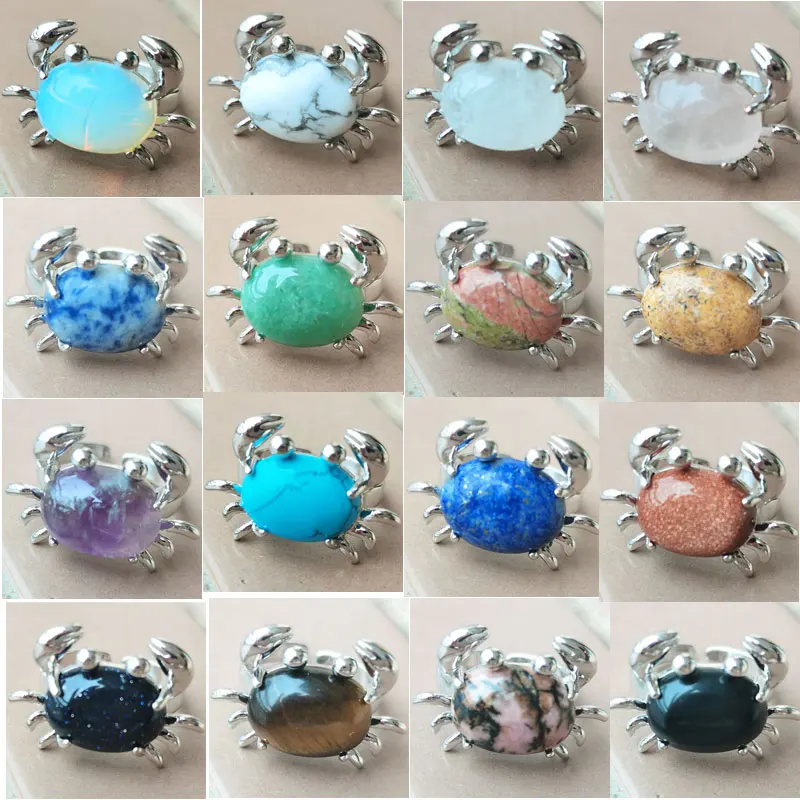 אבני זהב אוונטורין האווילייט לפיס לזולי עין נמר קריסטל האווילייט אונקייט ישפה אופאל סרטן אמנות חרוז טבעת WB1162