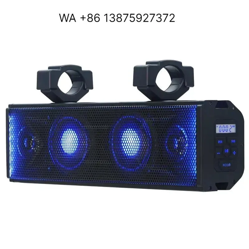 Wmwmnu Newly Designed ABS Waterproof Amp MP3 Amplifier USB for ATV Marine Bluetooth Audio Stereo Speakers for Cart UTV