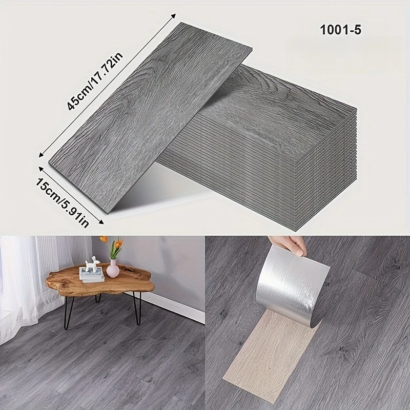 10PCS 45x15cm 3D Self-adhesive Floor Sticker Thicken Wood Grain Floor Wallpaper 3d Wall Sticker Waterproof Room Wear-resistant
