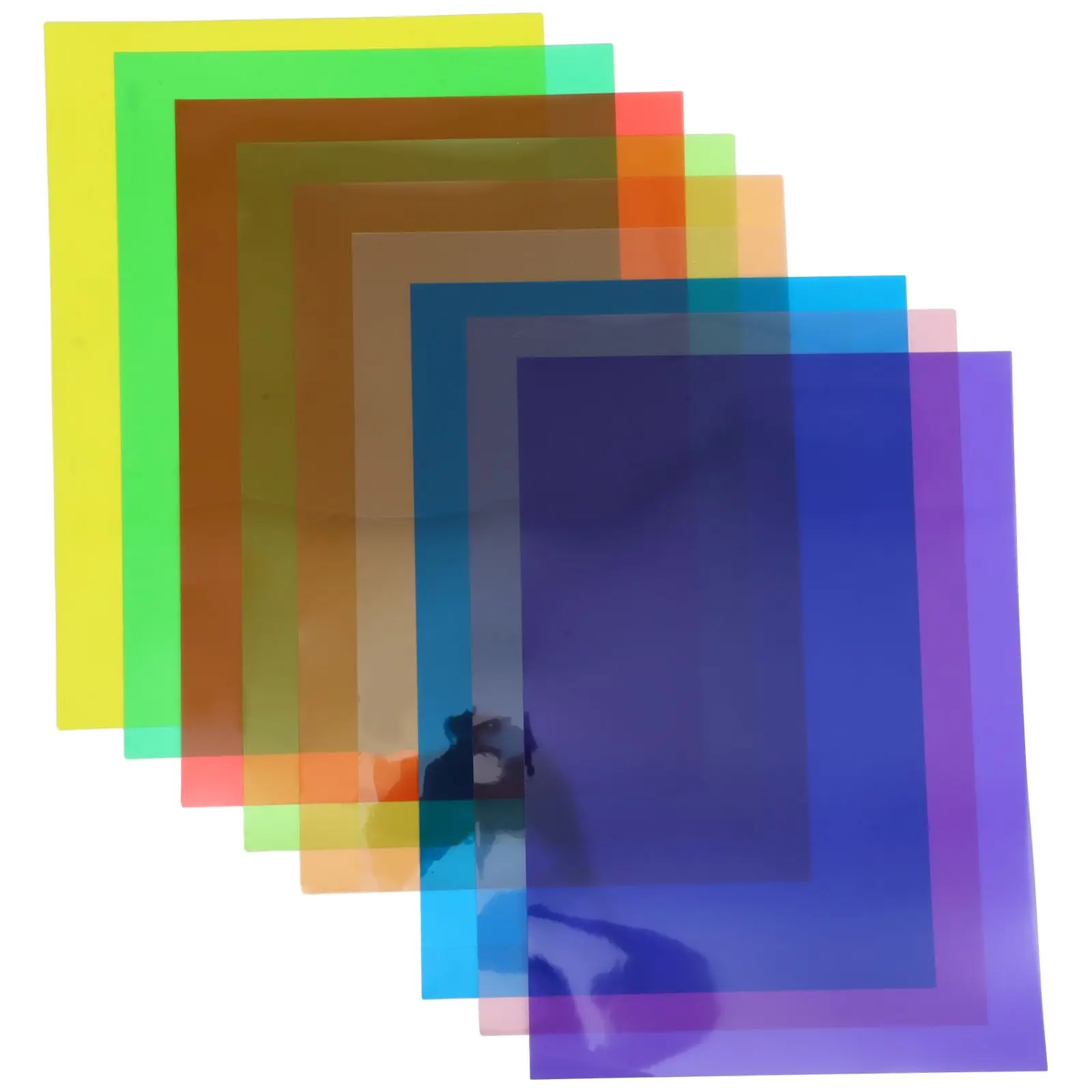

9 Sheets Transparent Colored Cellophane Paper PVC Wings A3 Size Red Orange Yellow Green Blue Purple Pink DIY Supplies