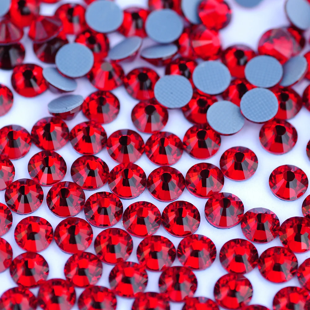 YANRUO 2058HF SS4-SS30 Siam Hotfix Strasssteine Rote Kristall-Applikationen zum Aufbügeln Kristallschmuck DIY Rote Perlen – Detail 1