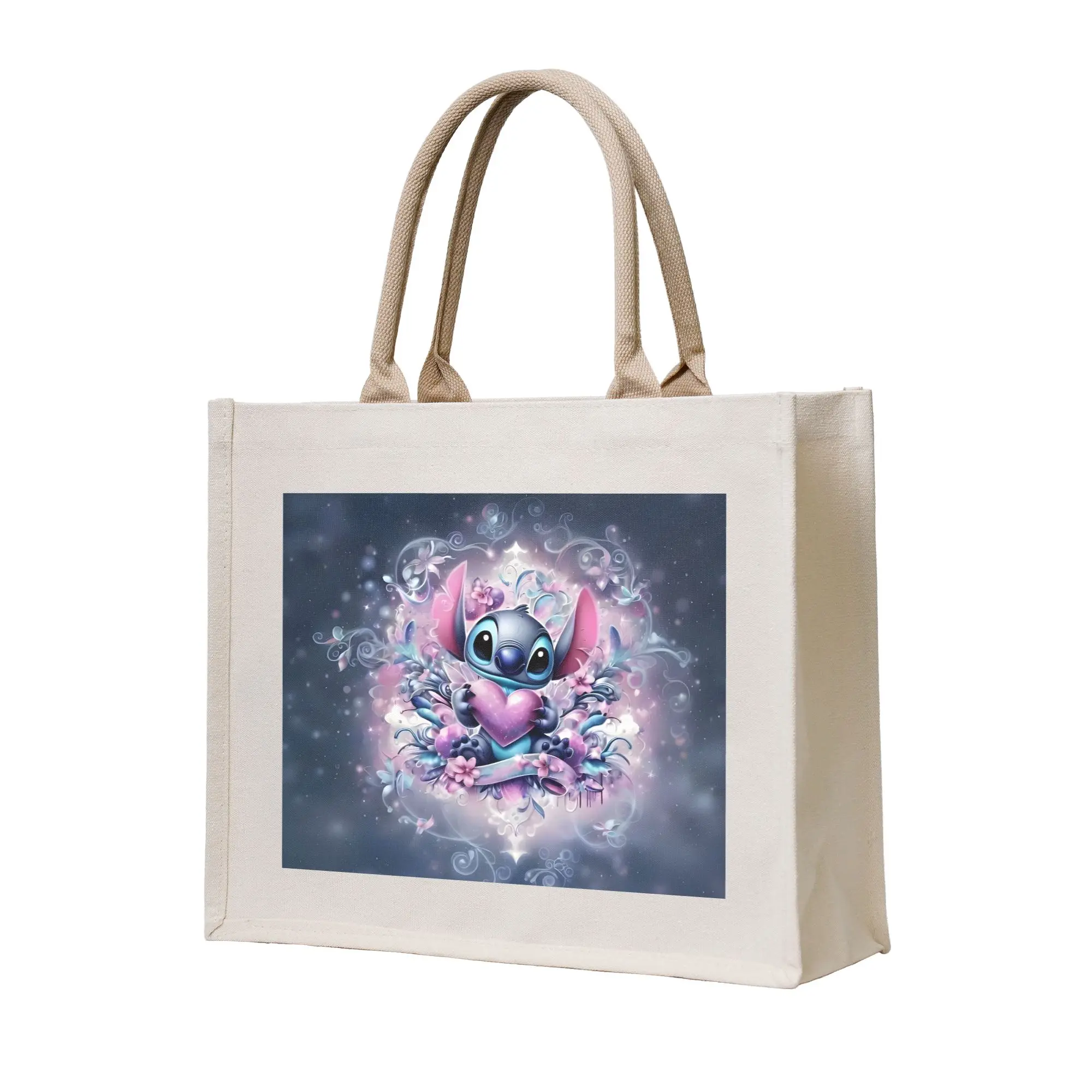 Bolsa de Compras de Lilo y Stitch, Bolsa de Hombro Kawaii, Bolsa de Gran Capacidad, Portátil, Linda, de Anime