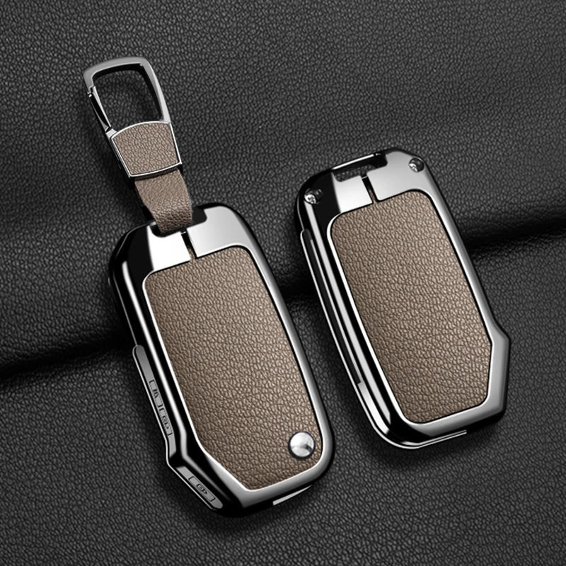 Zinc Alloy Leather Car Key Case Cover For KIA Ceed 2023 CD Forte 2018 2019 2021 Cerato 2019 K3 Gt Seltos Sportage 2020 Sorento