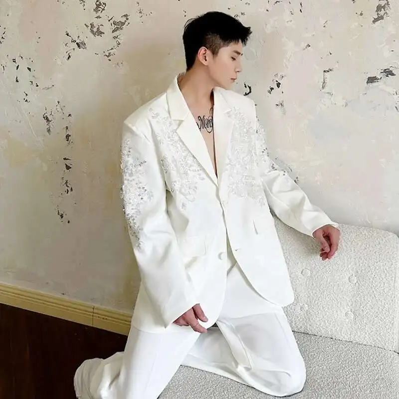 LUZHEN الفاخرة المطرزة السترات تصميم دعوى الربيع ضوء شخصية أنيقة العصرية الكورية الرجال الملابس الحلل معاطف LZ9169