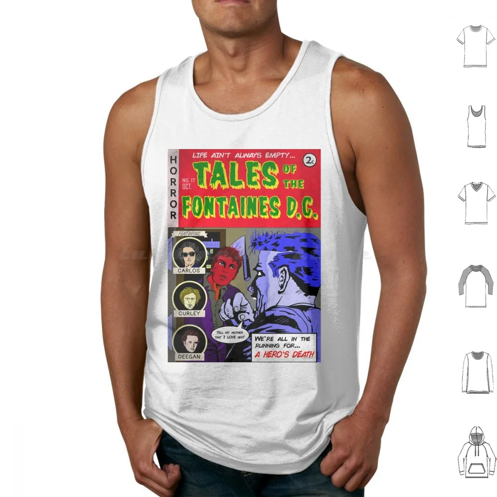 Fontaines D.c. Топы на бретелях с комиксами героев и принтом Fontaines D C Hero Death Dublin Irish Music Comic