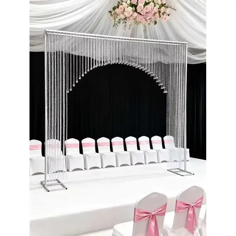 

250cm Wedding Acrylic Bead Curtain Fashion Arches Crystal Door Ceremony Stage Hall Ceiling Backdrops Arch Decoration Props