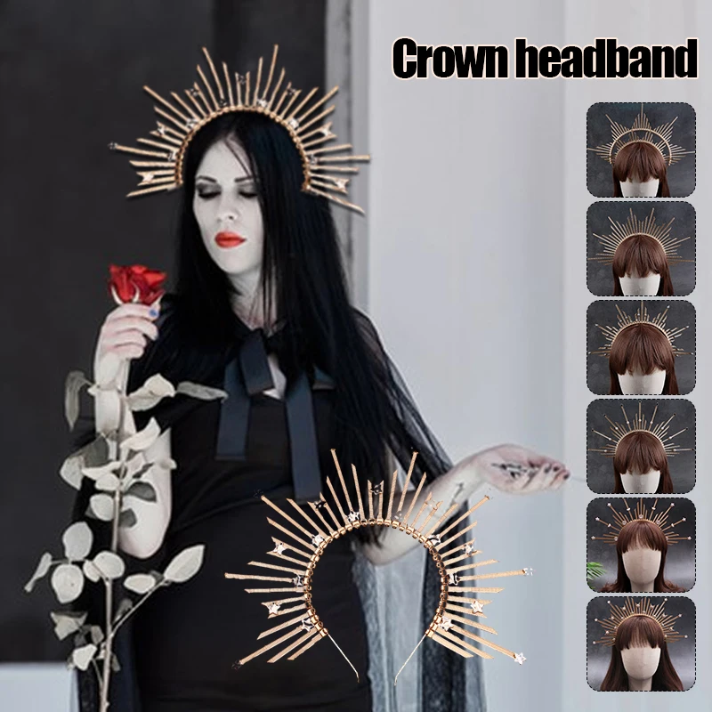 

Gothic Lolita Tiara Crown Vintage Sun Goddess Baroque Crown Lolita KC Crown Headpiece Queen Princess CosplayHair Accessories