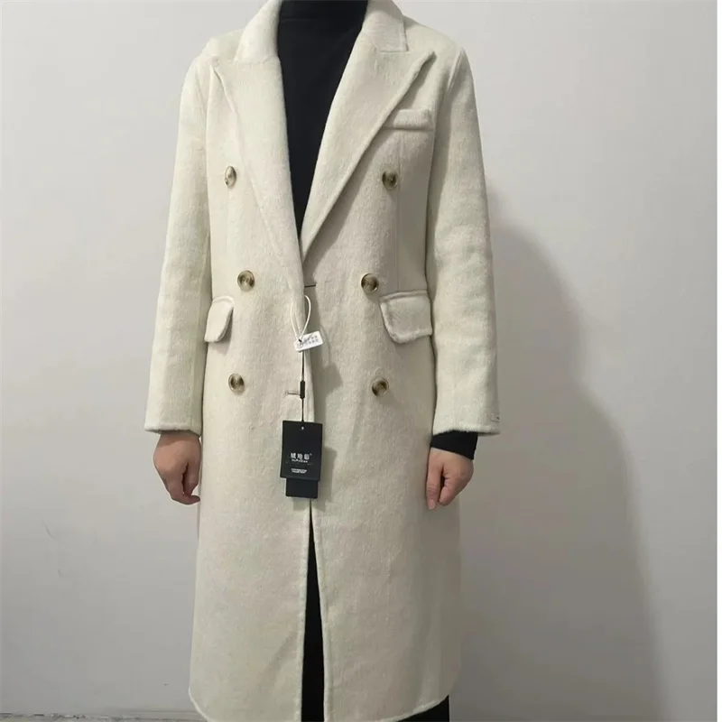 Wool Fashion Double-sided Woolen Coat For Women Slim Fit Mid-length New Autumn Winter Double Button Collection Stylish