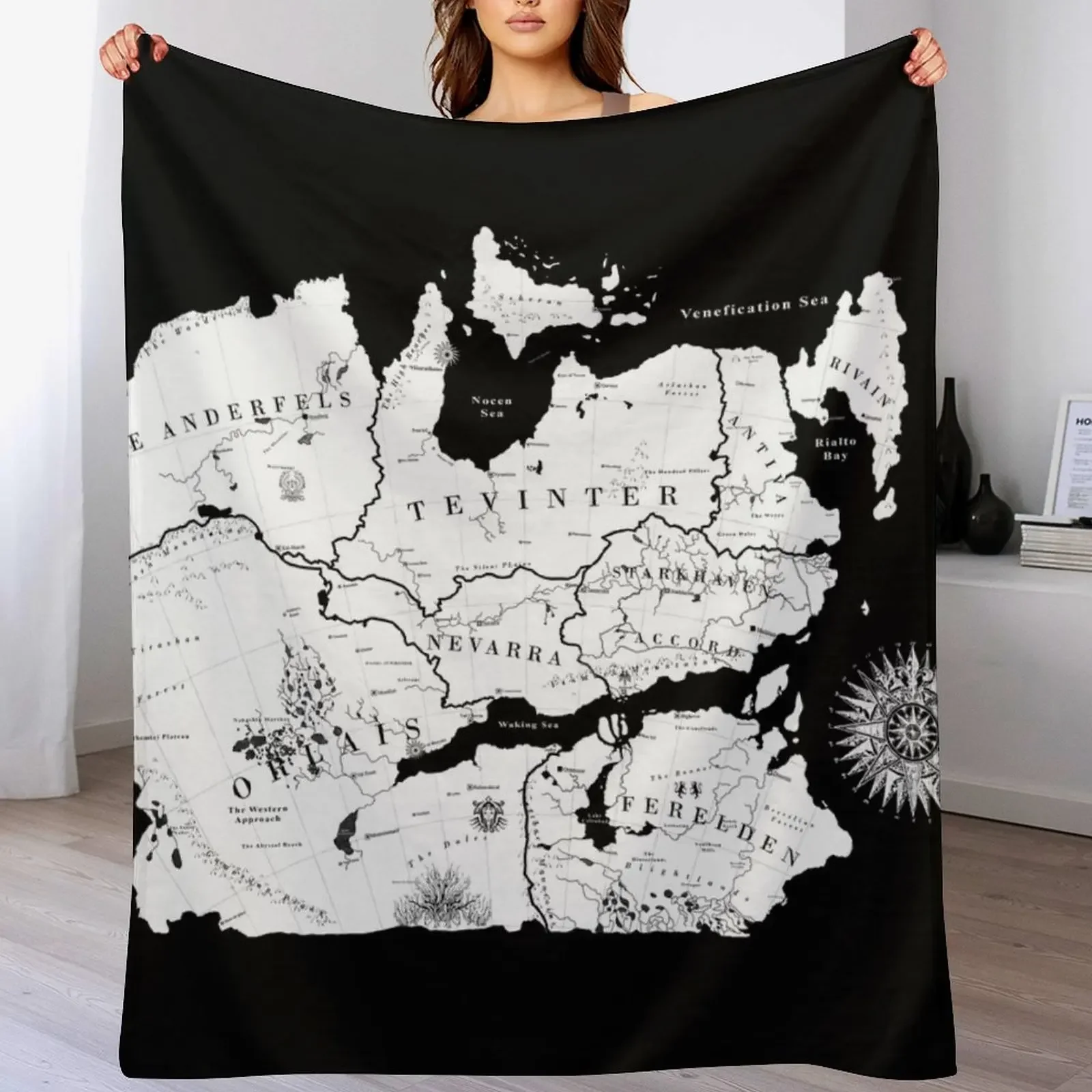 

Thedas Map Throw Blanket For Decorative Sofa Plaid Decorative Beds Bed Fashionable Blankets