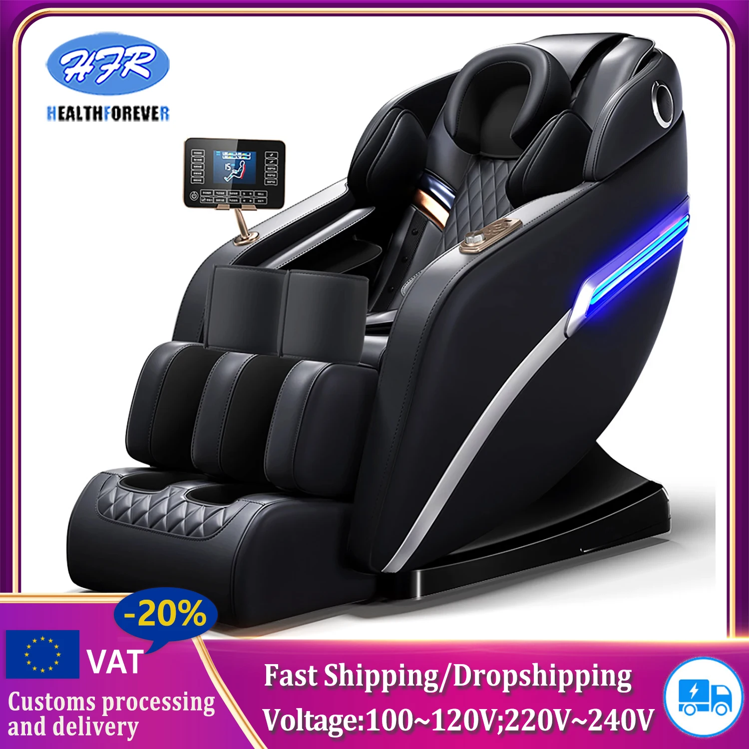 Massage Chair Relaxing Bluetooth Speaker Body Care Chair Sofa 4d Zero Gravity Electric Price Leather Parts Luxury Heating Massag