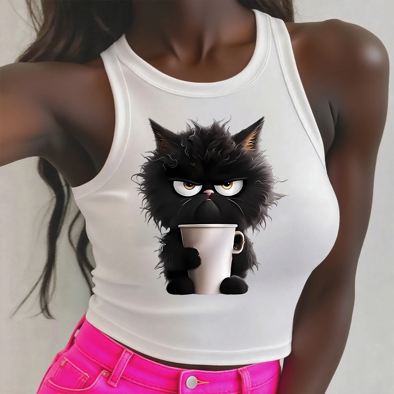 

Personalized Cat Camis Tops 2YK Ladies' clothes Sleeveless Tank Top t-shirts Female Tees Clothes Trend Women's Clothing Tanks