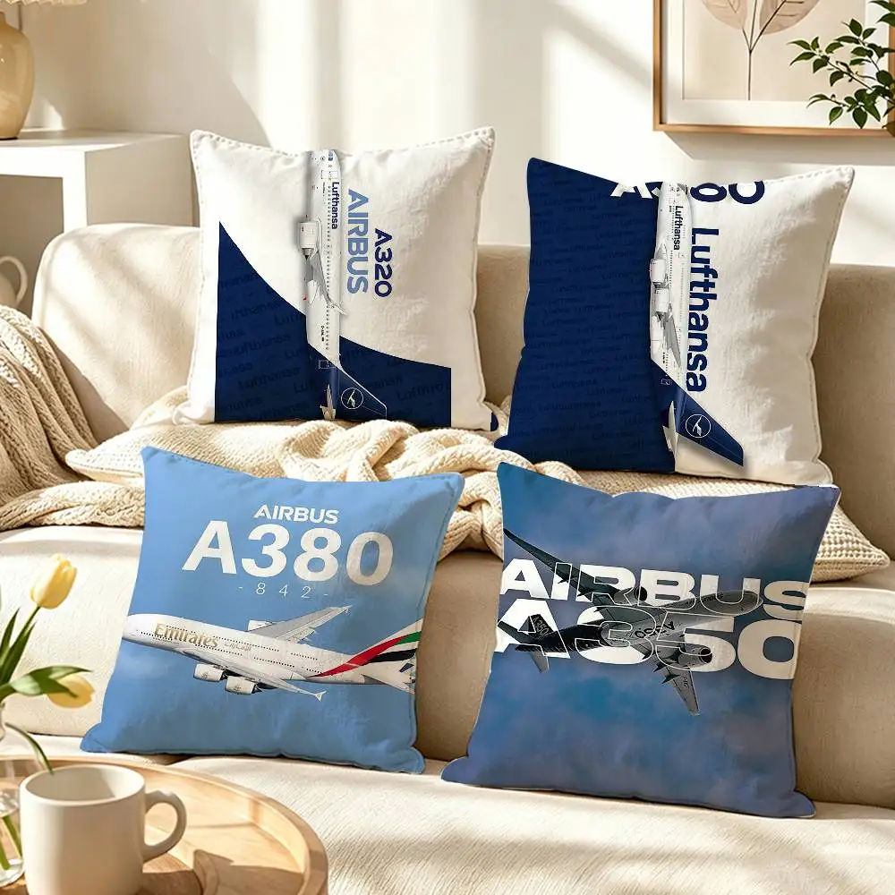 Aircraft Airbus A340 A350 A380  Pillow Case Pattern Printed Pillowcase For Living Room Sofa Cushion Cover