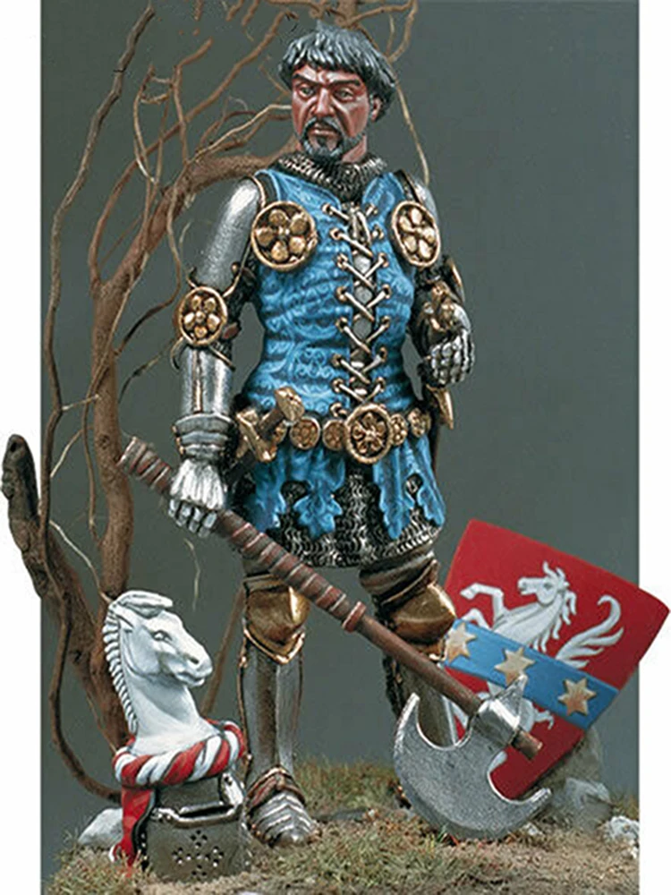 Resin Figure 1/32 54mm ancient officer stand with base Model Unassambled Unpainted Figure Building Kit