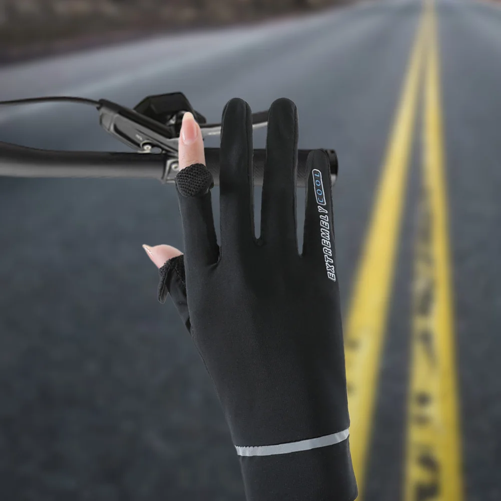 Sarung Tangan Lady Sunscreen Ice Silk Sarung Tangan Pelindung UV Sarung Tangan Pelindung Matahari Musim Panas Sarung Tangan Bersepeda Tipis untuk Wanita