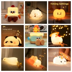 9 Type Cute Lantern Silicone Night Light Bedroom Sleep Lamp Bedside Pat Lamp Sleeping Companion Cartoon Ornaments For Children's