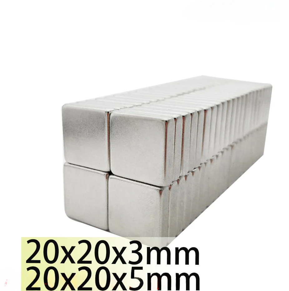 

N35 20x20x3 20x20x5 Neodymium Bar Block Strong Rare earth Magnets Search Magnetic Bar Ndfeb Square Project Fridge 20*20 Magnet