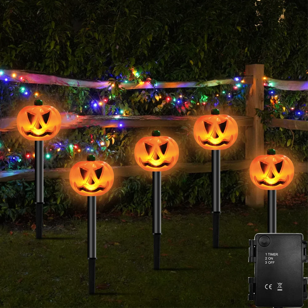 

Garden Stakes Light Pumpkin Halloween Decorations String Light Waterproof Battery Operated Pumpkin Lamp For Haunted House Yard