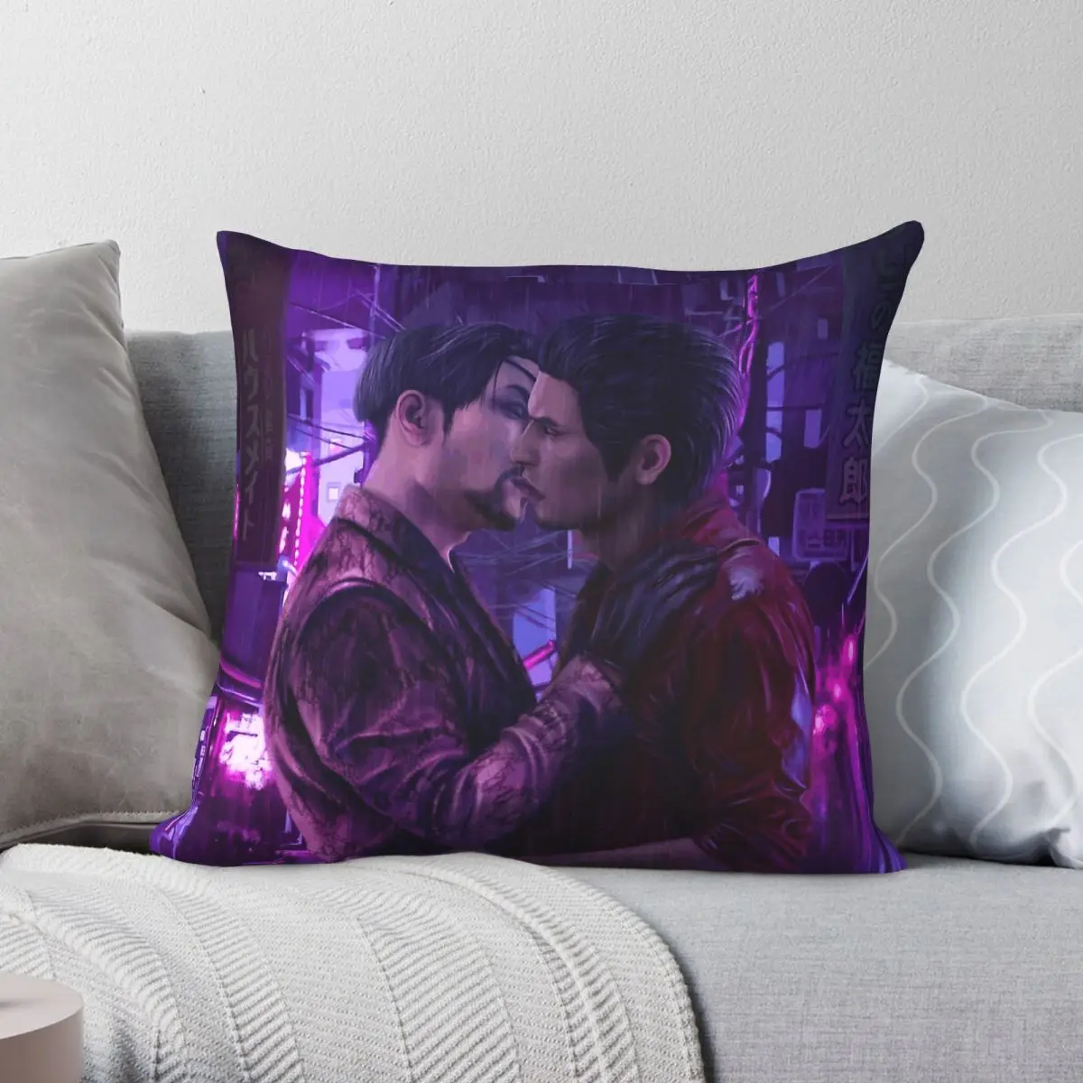 Yakuza Kazuma Kiryu Goro Majima Square Pillowcase Polyester Linen Velvet Pattern Zip Decorative Home Cushion Cover