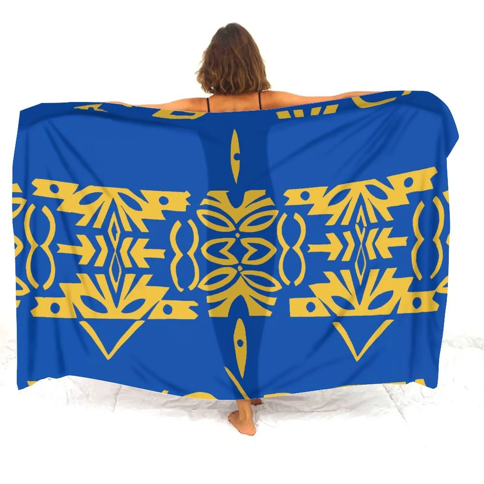 Aangepaste groothandel sarong strandfeest dames elegant draperen aangepast patroon ontwerp polynesische kunst print patroon gratis verzending