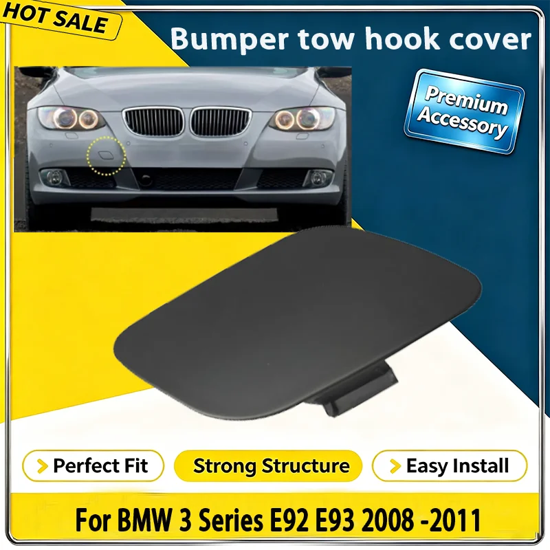 For BMW 3 Series E92 E93 2008 2011 Pre LCI Car Front Bumper Tow Hook Eye Cover Cap Durable ABS Auto Exterior Accessory PN 511171