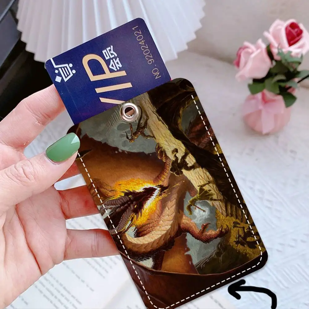 D-Dungeons Geme D-Dragons Style PU Access Card Holder With Keychain - Executive Protection For Bank Card,Subway, Bus Card Case