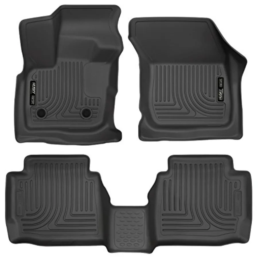 

Weatherbeater Floor Mats for 2017-2020 Ford Fusion Lincoln MKZ Front and 2nd Row 3-Piece Set Black Durable Rubber Non-Slip